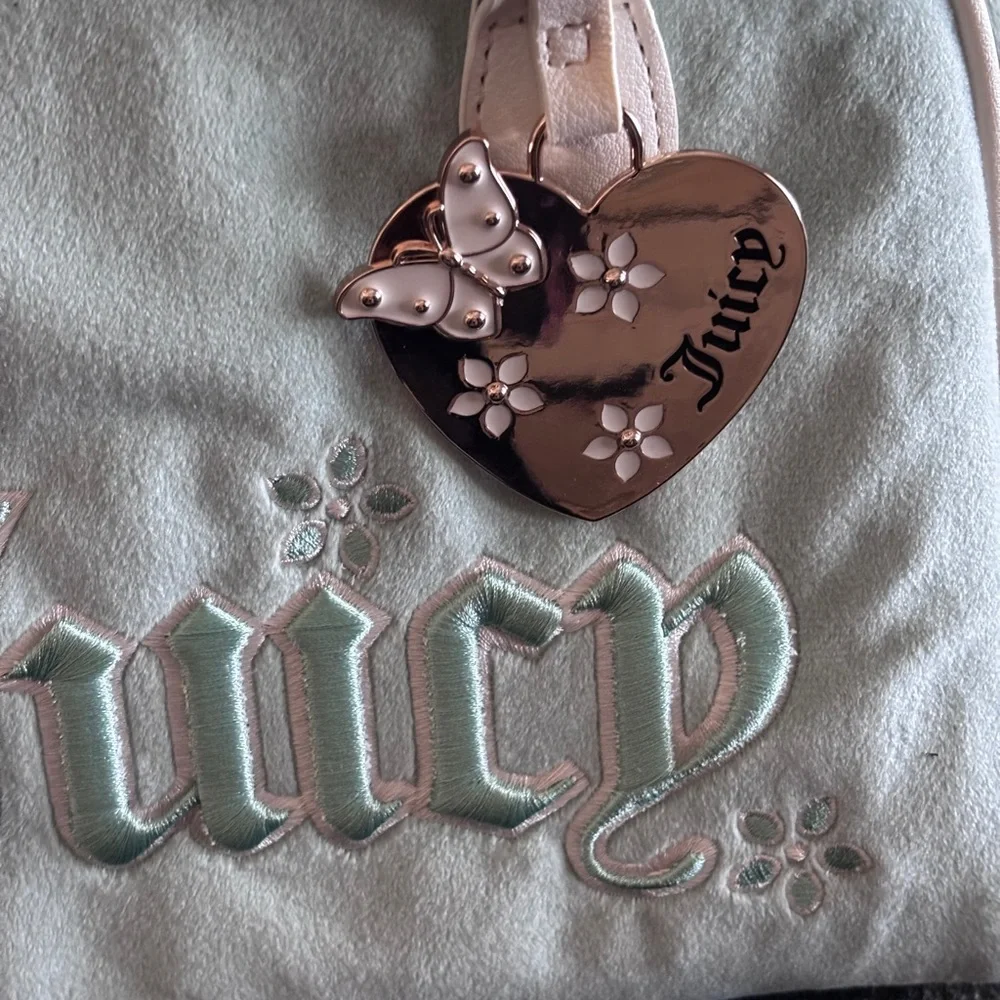 NWT Juicy Couture Mint & Light Pink Crossbody Satchel - Picture 4 of 10